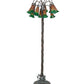 Meyda Lighting Tiffany Pond Lily 61" 12-Light Bronze Floor Lamp With Amber & Green Shade Glass