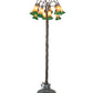 Meyda Lighting Tiffany Pond Lily 61" 12-Light Bronze Floor Lamp With Amber & Green Shade Glass