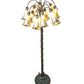 Meyda Lighting Tiffany Pond Lily 61" 12-Light Bronze Floor Lamp With Amber Iridescent Shade Glass