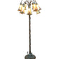 Meyda Lighting Tiffany Pond Lily 61" 12-Light Bronze Floor Lamp With Amber Iridescent Shade Glass