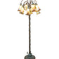 Meyda Lighting Tiffany Pond Lily 61" 12-Light Bronze Floor Lamp With Amber Iridescent Shade Glass