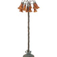 Meyda Lighting Tiffany Pond Lily 61" 12-Light Bronze Floor Lamp With Amber Shade Glass