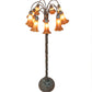 Meyda Lighting Tiffany Pond Lily 61" 12-Light Bronze Floor Lamp With Amber Shade Glass