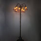 Meyda Lighting Tiffany Pond Lily 61" 12-Light Bronze Floor Lamp With Amber & Violet Shade Glass