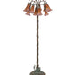 Meyda Lighting Tiffany Pond Lily 61" 12-Light Bronze Floor Lamp With Amber & Violet Shade Glass