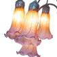 Meyda Lighting Tiffany Pond Lily 61" 12-Light Bronze Floor Lamp With Amber & Violet Shade Glass