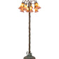 Meyda Lighting Tiffany Pond Lily 61" 12-Light Bronze Floor Lamp With Amber & Violet Shade Glass