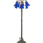 Meyda Lighting Tiffany Pond Lily 61" 12-Light Bronze Floor Lamp With Blue Favrile Shade Glass