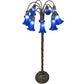 Meyda Lighting Tiffany Pond Lily 61" 12-Light Bronze Floor Lamp With Blue Favrile Shade Glass