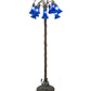 Meyda Lighting Tiffany Pond Lily 61" 12-Light Bronze Floor Lamp With Blue Favrile Shade Glass