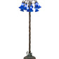 Meyda Lighting Tiffany Pond Lily 61" 12-Light Bronze Floor Lamp With Blue Favrile Shade Glass