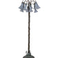 Meyda Lighting Tiffany Pond Lily 61" 12-Light Bronze Floor Lamp With Gray Shade Glass