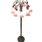 Meyda Lighting Tiffany Pond Lily 61" 12-Light Bronze Floor Lamp With Pink Shade Glass