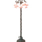 Meyda Lighting Tiffany Pond Lily 61" 12-Light Bronze Floor Lamp With Pink Shade Glass