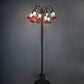 Meyda Lighting Tiffany Pond Lily 61" 12-Light Bronze Floor Lamp With Pink & White Shade Glass