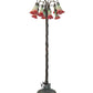 Meyda Lighting Tiffany Pond Lily 61" 12-Light Bronze Floor Lamp With Pink & White Shade Glass