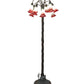 Meyda Lighting Tiffany Pond Lily 61" 12-Light Bronze Floor Lamp With Pink & White Shade Glass