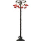 Meyda Lighting Tiffany Pond Lily 61" 12-Light Bronze Floor Lamp With Pink & White Shade Glass