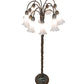 Meyda Lighting Tiffany Pond Lily 61" 12-Light Bronze Floor Lamp With White Shade Glass