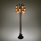 Meyda Lighting Tiffany Pond Lily 63" 12-Light Mahogany Bronze Floor Lamp With Amber & Violet Shade Glass