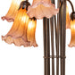 Meyda Lighting Tiffany Pond Lily 63" 12-Light Mahogany Bronze Floor Lamp With Amber & Violet Shade Glass