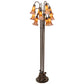 Meyda Lighting Tiffany Pond Lily 63" 12-Light Mahogany Bronze Floor Lamp With Amber & Violet Shade Glass