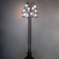 Meyda Lighting Tiffany Pond Lily 63" 12-Light Mahogany Bronze Floor Lamp With Blue & Pink Shade Glass