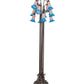 Meyda Lighting Tiffany Pond Lily 63" 12-Light Mahogany Bronze Floor Lamp With Blue & Pink Shade Glass