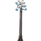 Meyda Lighting Tiffany Pond Lily 63" 12-Light Mahogany Bronze Floor Lamp With Blue & Pink Shade Glass