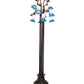 Meyda Lighting Tiffany Pond Lily 63" 12-Light Mahogany Bronze Floor Lamp With Blue & Pink Shade Glass