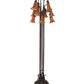 Meyda Lighting Tiffany Pond Lily 63" 12-Light Mahogany Bronze Floor Lamp With Petal Amber Shade Glass