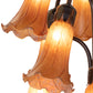 Meyda Lighting Tiffany Pond Lily 63" 12-Light Mahogany Bronze Floor Lamp With Petal Amber Shade Glass