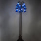 Meyda Lighting Tiffany Pond Lily 63" 12-Light Mahogany Bronze Floor Lamp With Petal Blue Shade Glass