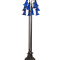 Meyda Lighting Tiffany Pond Lily 63" 12-Light Mahogany Bronze Floor Lamp With Petal Blue Shade Glass