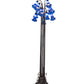 Meyda Lighting Tiffany Pond Lily 63" 12-Light Mahogany Bronze Floor Lamp With Petal Blue Shade Glass