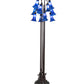 Meyda Lighting Tiffany Pond Lily 63" 12-Light Mahogany Bronze Floor Lamp With Petal Blue Shade Glass