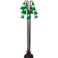 Meyda Lighting Tiffany Pond Lily 63" 12-Light Mahogany Bronze Floor Lamp With Petal Green Shade Glass