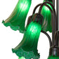 Meyda Lighting Tiffany Pond Lily 63" 12-Light Mahogany Bronze Floor Lamp With Petal Green Shade Glass