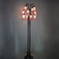 Meyda Lighting Tiffany Pond Lily 63" 12-Light Mahogany Bronze Floor Lamp With Petal Pink Shade Glass