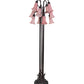 Meyda Lighting Tiffany Pond Lily 63" 12-Light Mahogany Bronze Floor Lamp With Petal Pink Shade Glass
