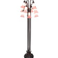 Meyda Lighting Tiffany Pond Lily 63" 12-Light Mahogany Bronze Floor Lamp With Petal Pink Shade Glass