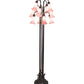 Meyda Lighting Tiffany Pond Lily 63" 12-Light Mahogany Bronze Floor Lamp With Petal Pink Shade Glass