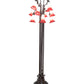 Meyda Lighting Tiffany Pond Lily 63" 12-Light Mahogany Bronze Floor Lamp With Pink and White Shade Glass