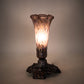 Meyda Lighting Tiffany Pond Lily 7" Mahogany Bronze Mini Table Lamp With Purple Iridescent Shade Glass