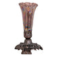Meyda Lighting Tiffany Pond Lily 7" Mahogany Bronze Mini Table Lamp With Purple Iridescent Shade Glass