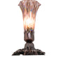 Meyda Lighting Tiffany Pond Lily 7" Mahogany Bronze Mini Table Lamp With Purple Iridescent Shade Glass