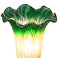 Meyda Lighting Tiffany Pond Lily 7" Mahogany Bronze Victorian Mini Table Lamp With Amber and Green Shade Glass