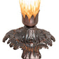 Meyda Lighting Tiffany Pond Lily 7" Mahogany Bronze Victorian Mini Table Lamp With Amber and Purple Shade Glass