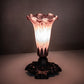 Meyda Lighting Tiffany Pond Lily 7" Mahogany Bronze Victorian Mini Table Lamp With Lavender Shade Glass