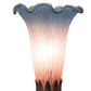Meyda Lighting Tiffany Pond Lily 7" Mahogany Bronze Victorian Mini Table Lamp With Pink and Blue Shade Glass